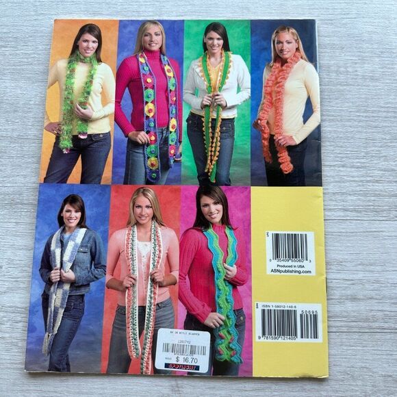 In Style Scarves 12 Long Skinny Designs Crochet Pattern Book Ruthie Marks - Picture 2 of 2